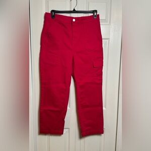 Vibrant Fuchsia Women's Cropped Jeans